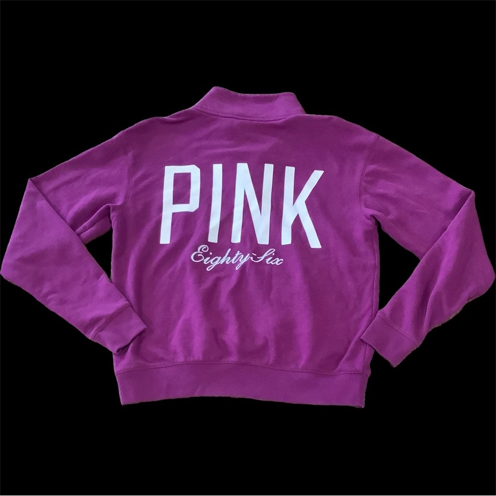 Pink Victoria’s Secret Purple Sweater with Half Zip Closure.